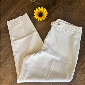 Anne Klein White Pants with Gold Accents